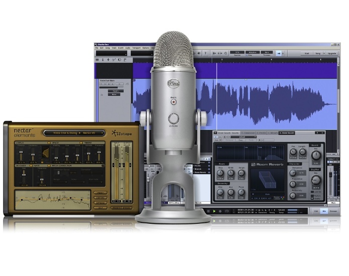 Yeti Studio USB-микрофон с режимами записи: стерео, кардиоидный, всенаправленный или восьмерка. В комплекте дополнительный аудио софт от Presonus и iZotope